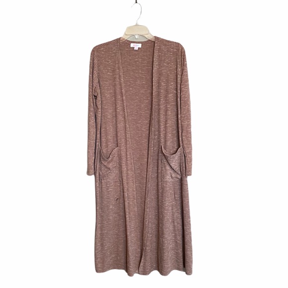 LuLaRoe SARAH Cardigan Sweater Duster Brown Cocoa - Picture 1 of 16